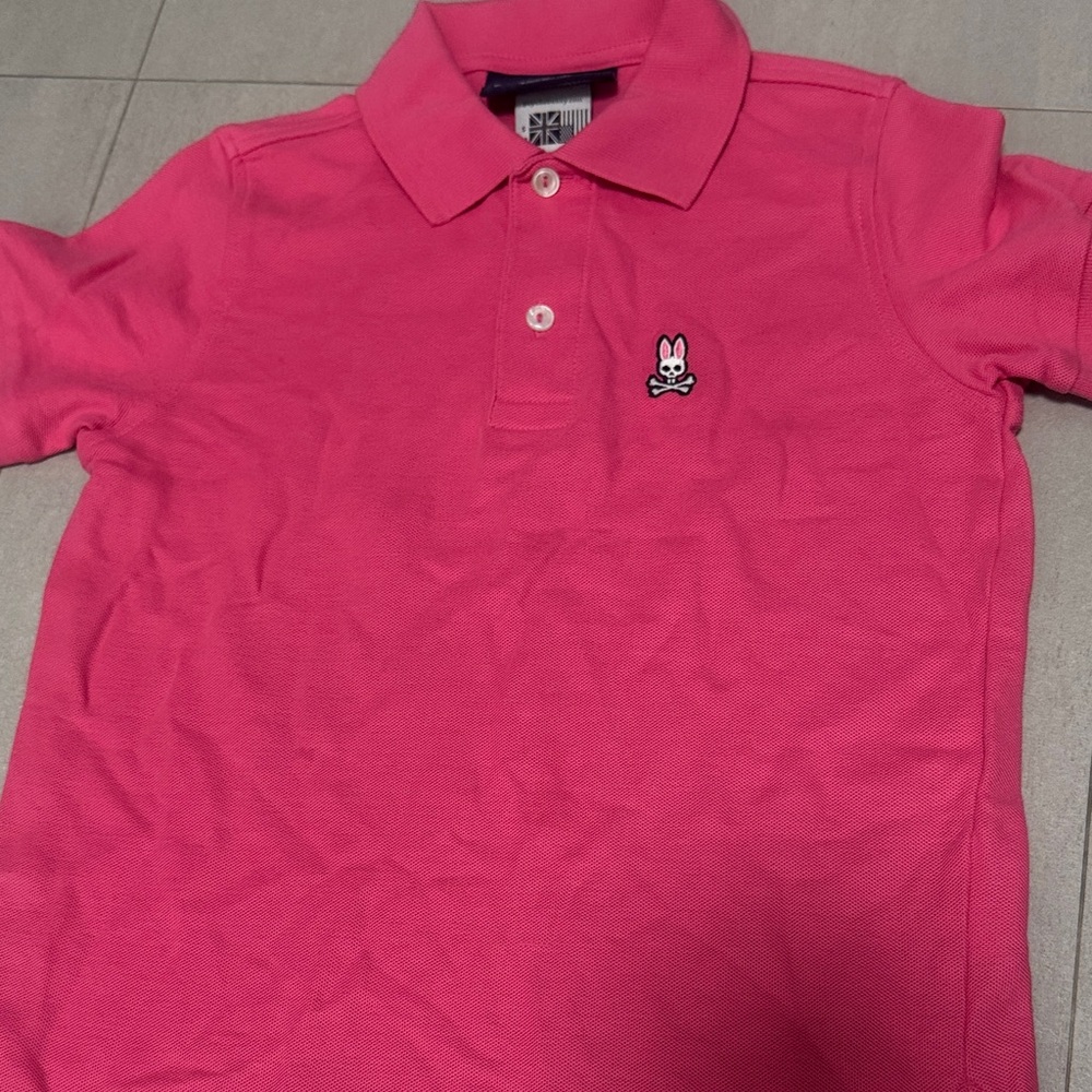 Psycho Bunny Bright Pink Kids Polo